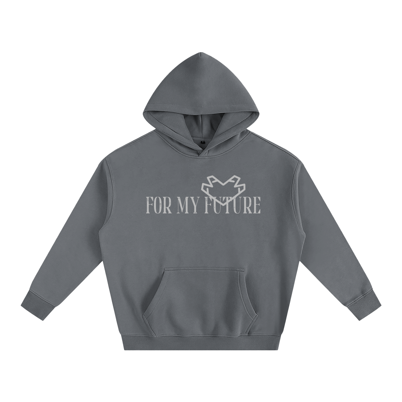 “<3” (Gray) Oversize Fleeced Hoodie