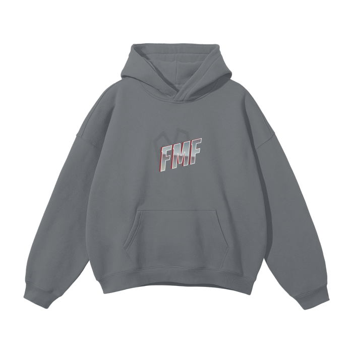 “FMF Shadows” (Silver) Oversized Fleece Hoodie