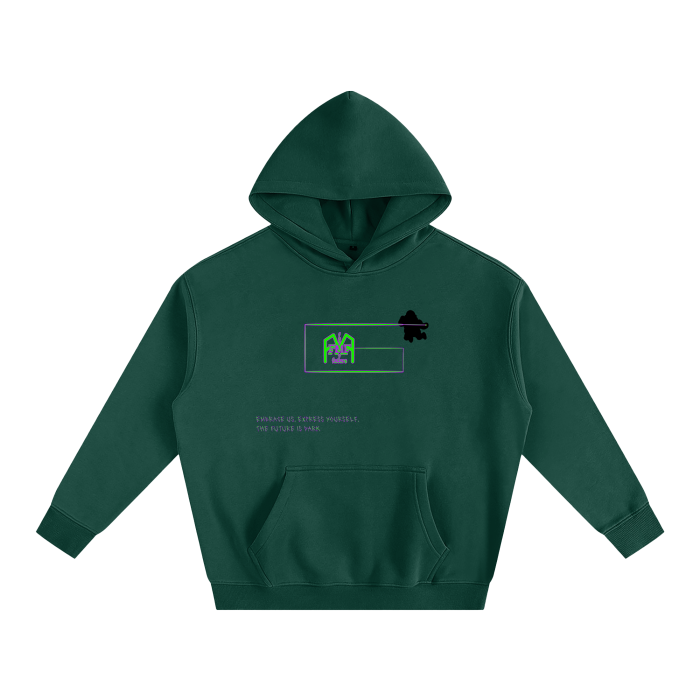 “The Future Is Dark” Oversize Fleeced Hoodie