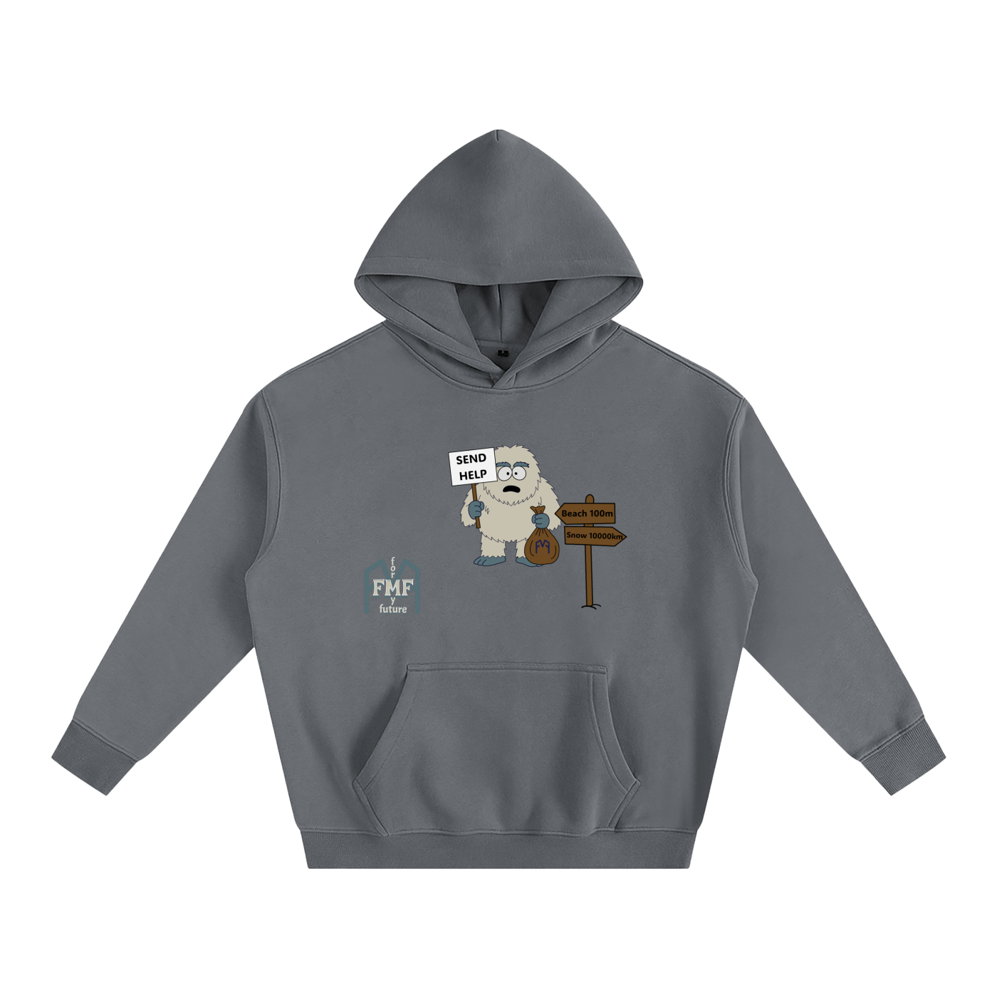 “Send Help” Oversize Fleeced Hoodie