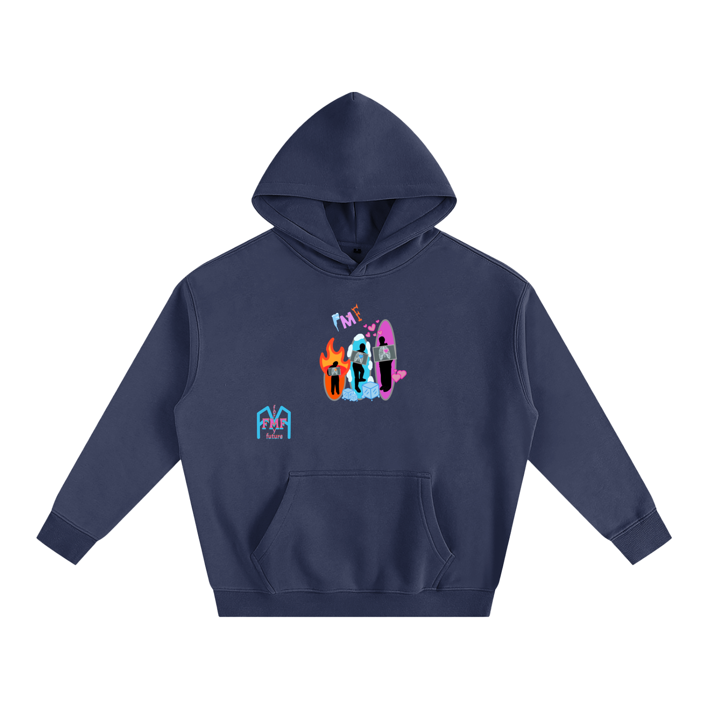“Silhouettes” Oversize Fleeced Hoodie