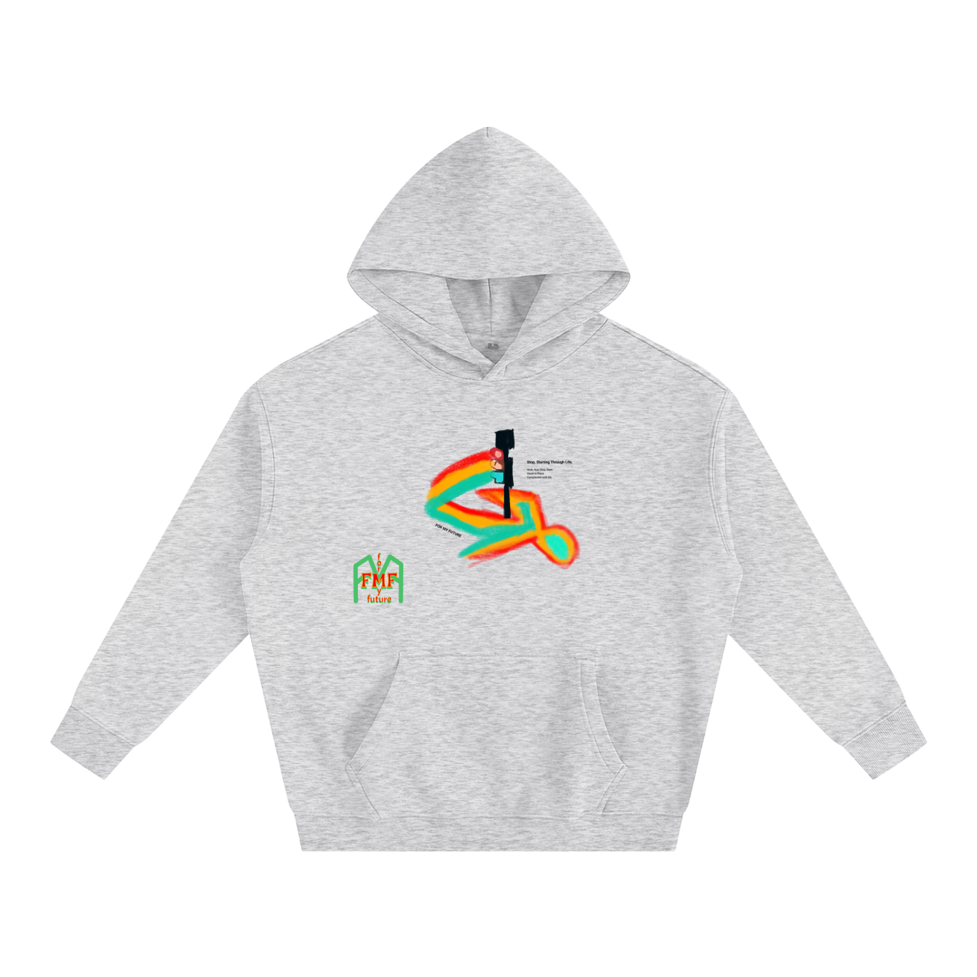 “Stop, Starting” Oversize Fleeced Hoodie