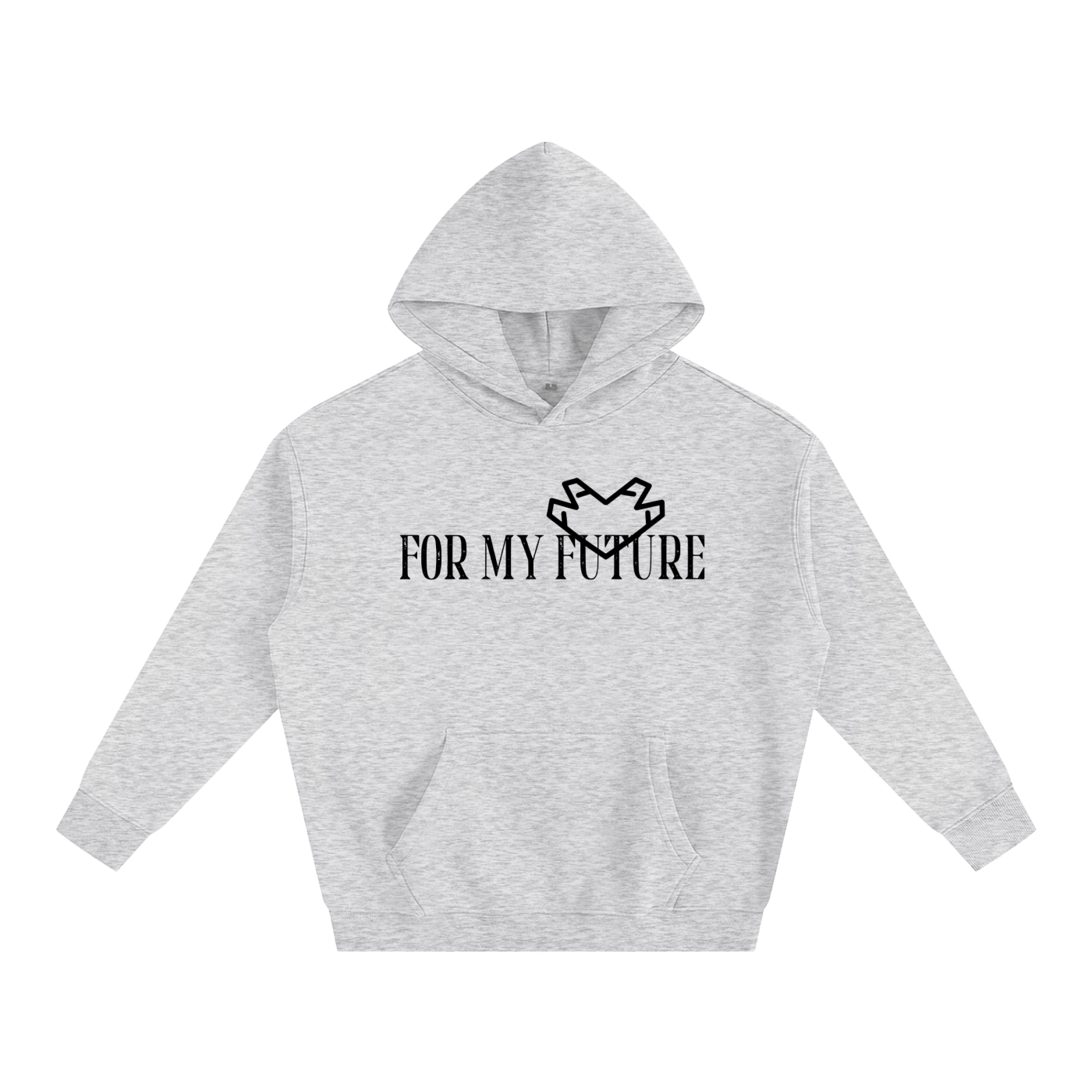 “<3” (Black) Oversize Fleeced Hoodie