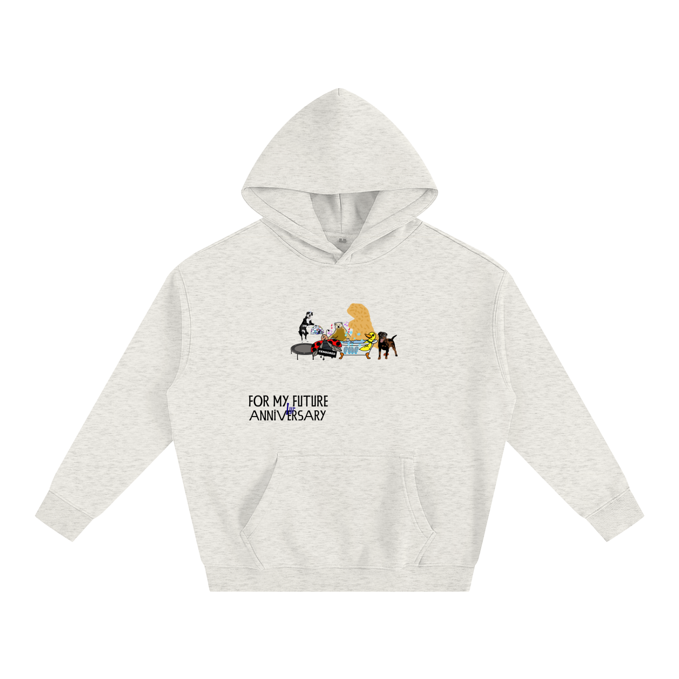 “Yr 1” (Blue) Oversize Fleeced Hoodie