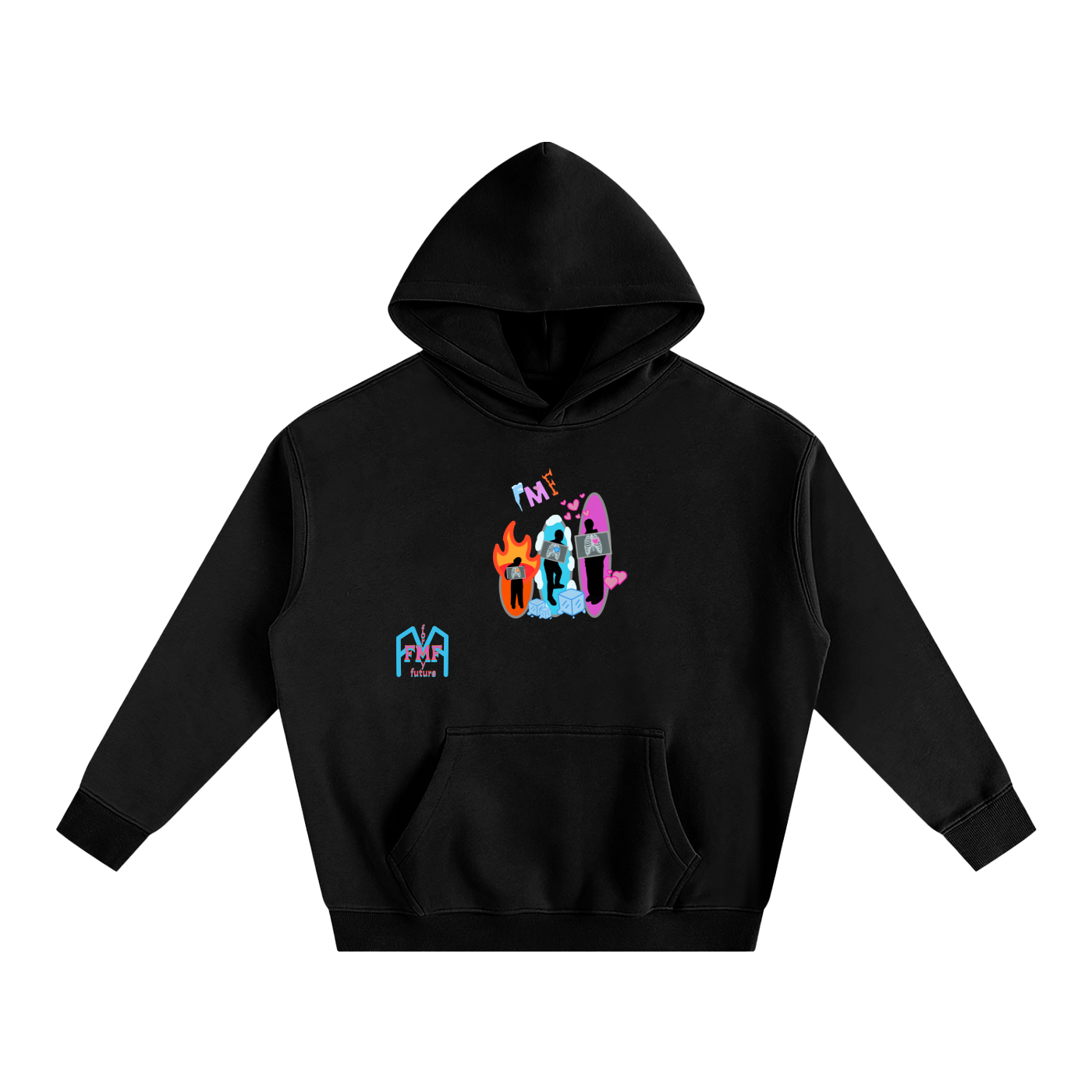 “Silhouettes” Oversize Fleeced Hoodie