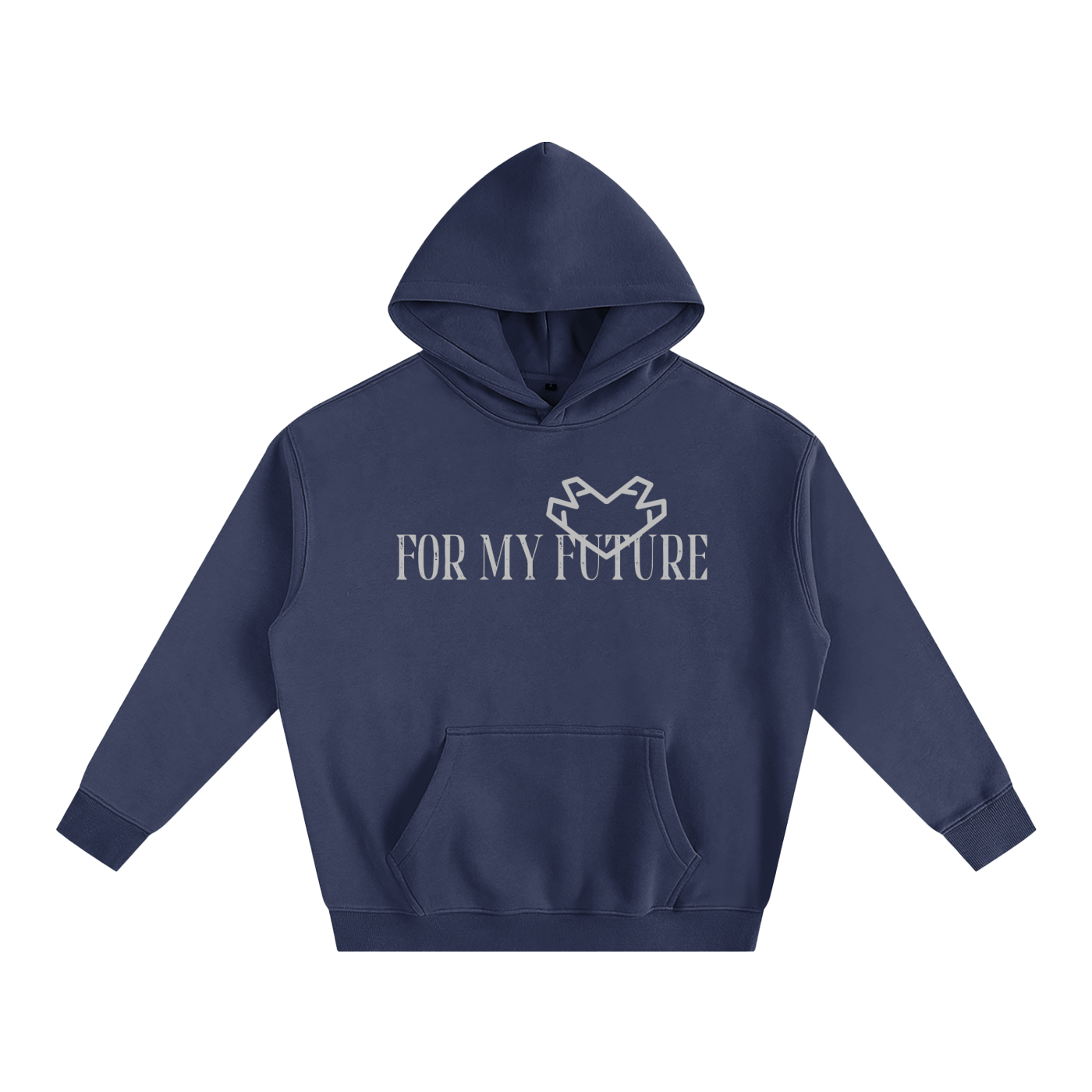 “<3” (Gray) Oversize Fleeced Hoodie