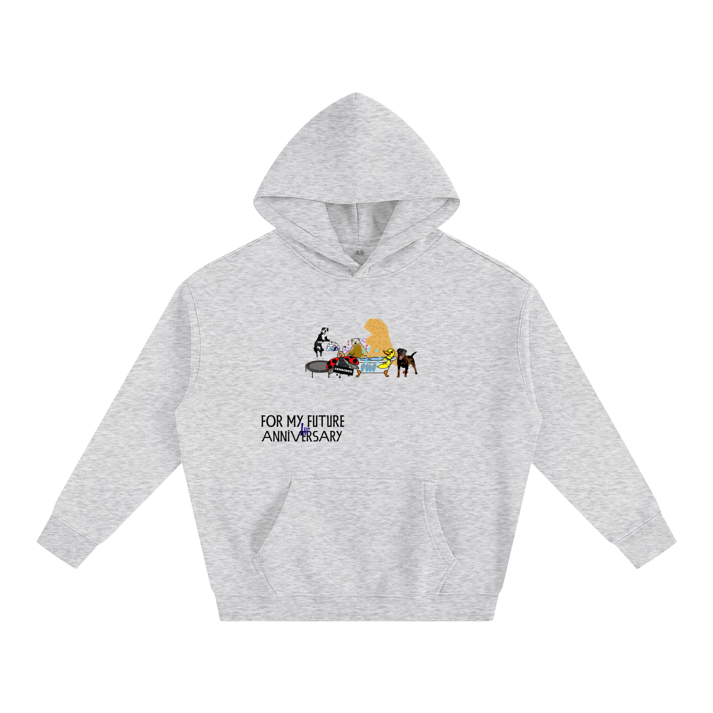 “Yr 1” (Blue) Oversize Fleeced Hoodie