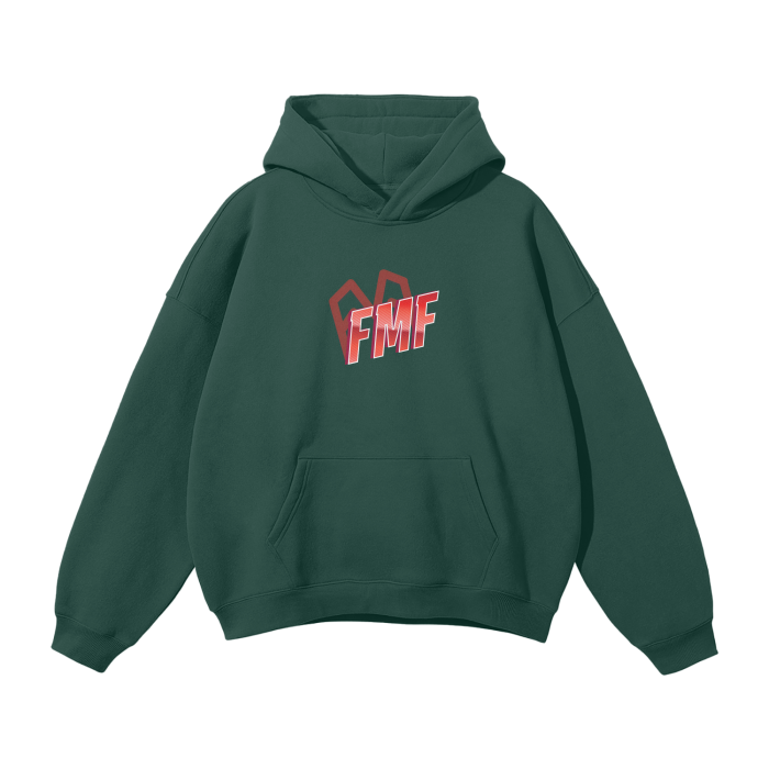 “FMF Shadows” (Red) Oversized Fleece Hoodie