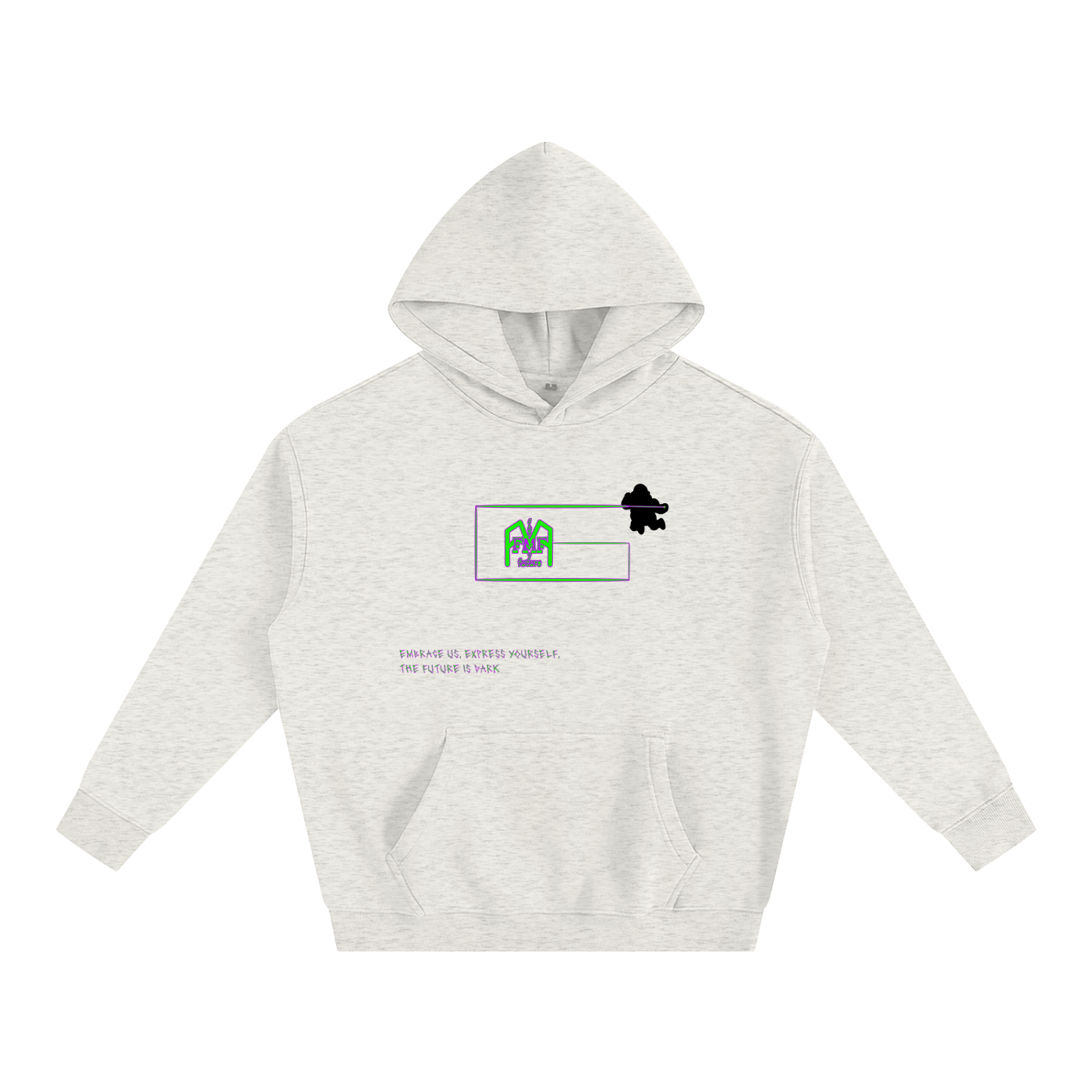“The Future Is Dark” Oversize Fleeced Hoodie