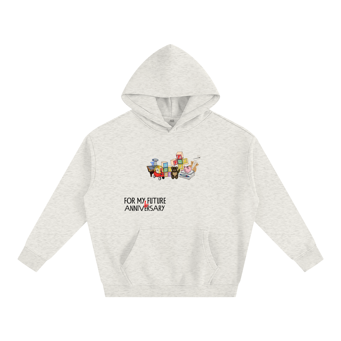 “Yr 1” (Red) Oversize Fleeced Hoodie