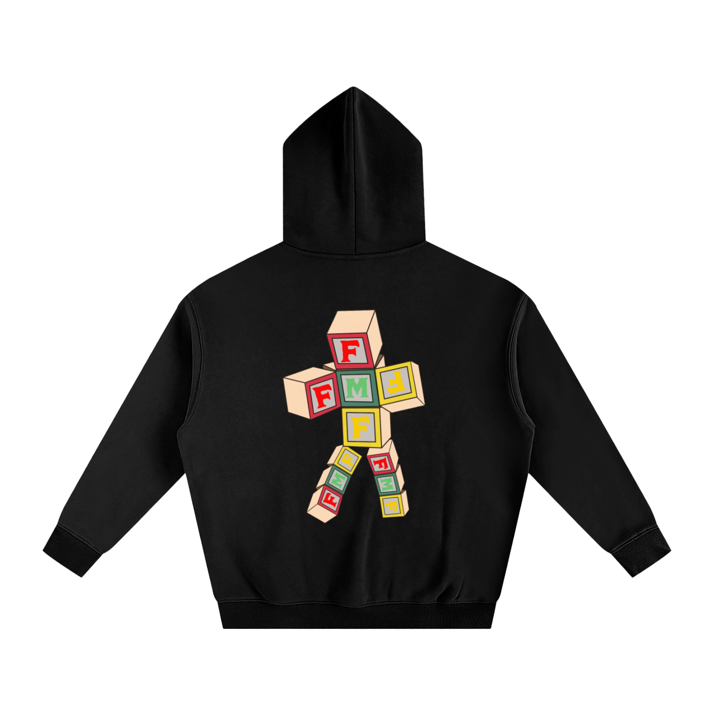 “Building Blocks #2” Oversize Fleeced Hoodie
