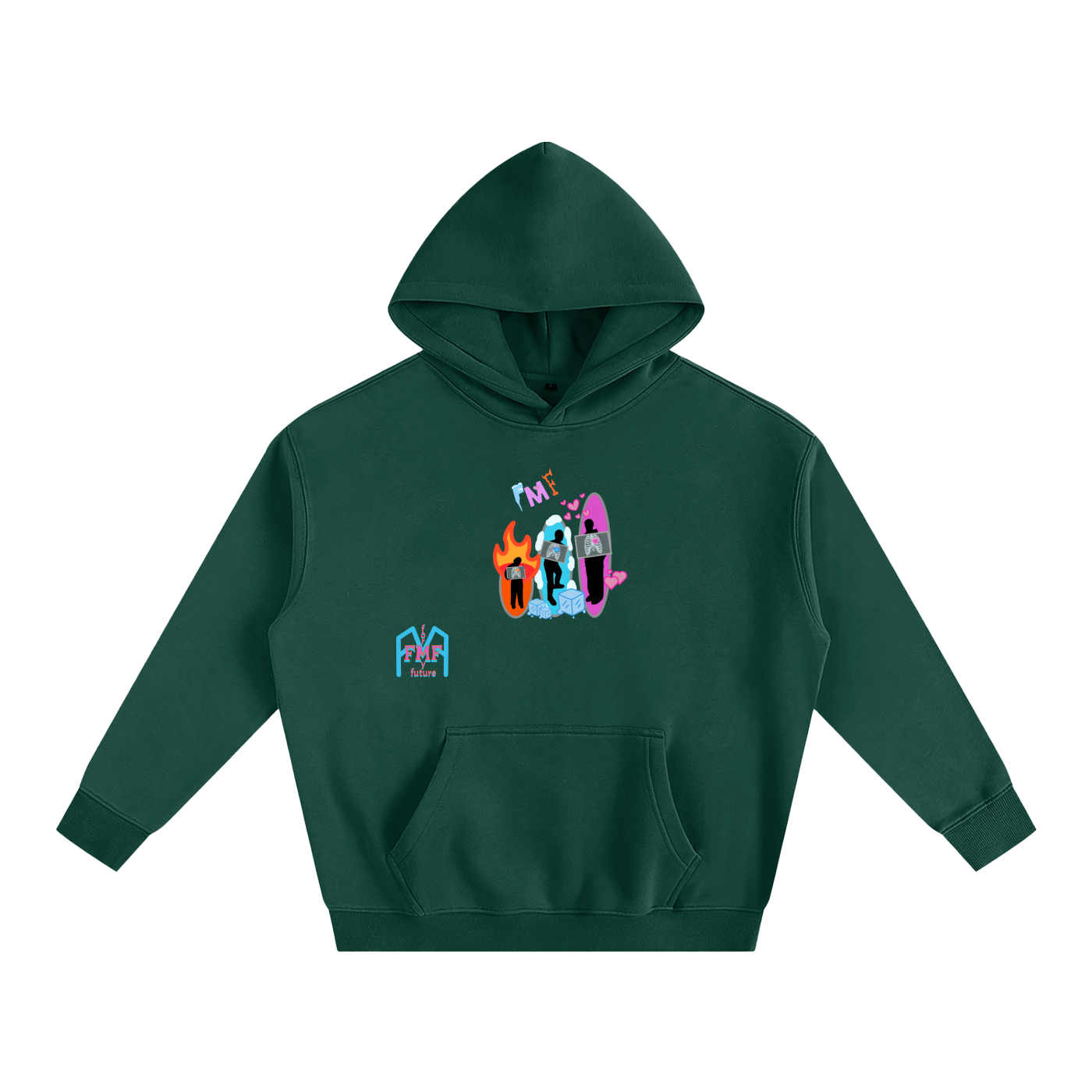 “Silhouettes” Oversize Fleeced Hoodie