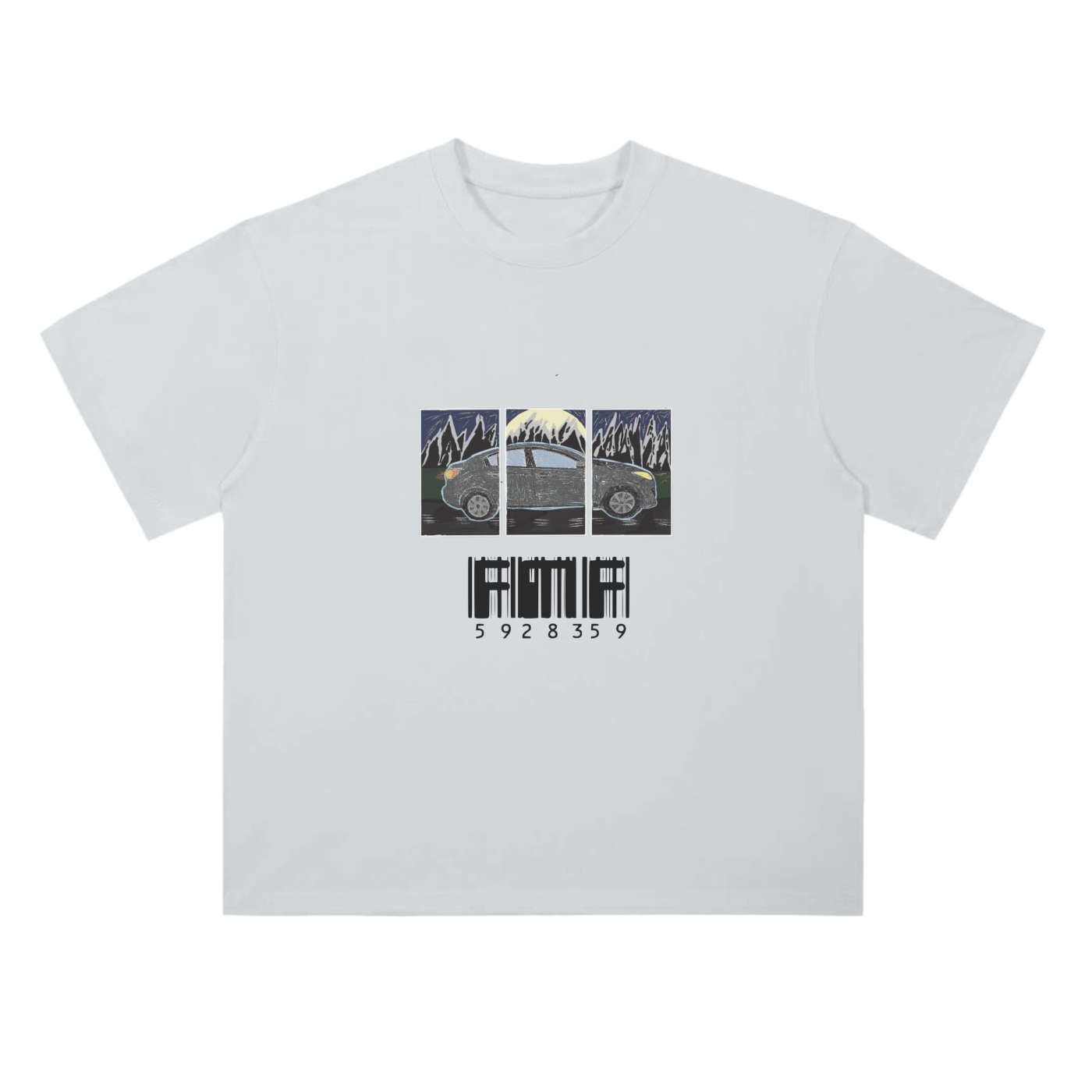 “Barcode” Drop Shoulder T-Shirt