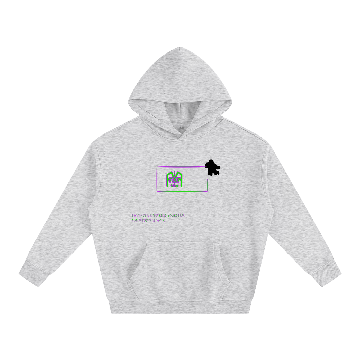 “The Future Is Dark” Oversize Fleeced Hoodie