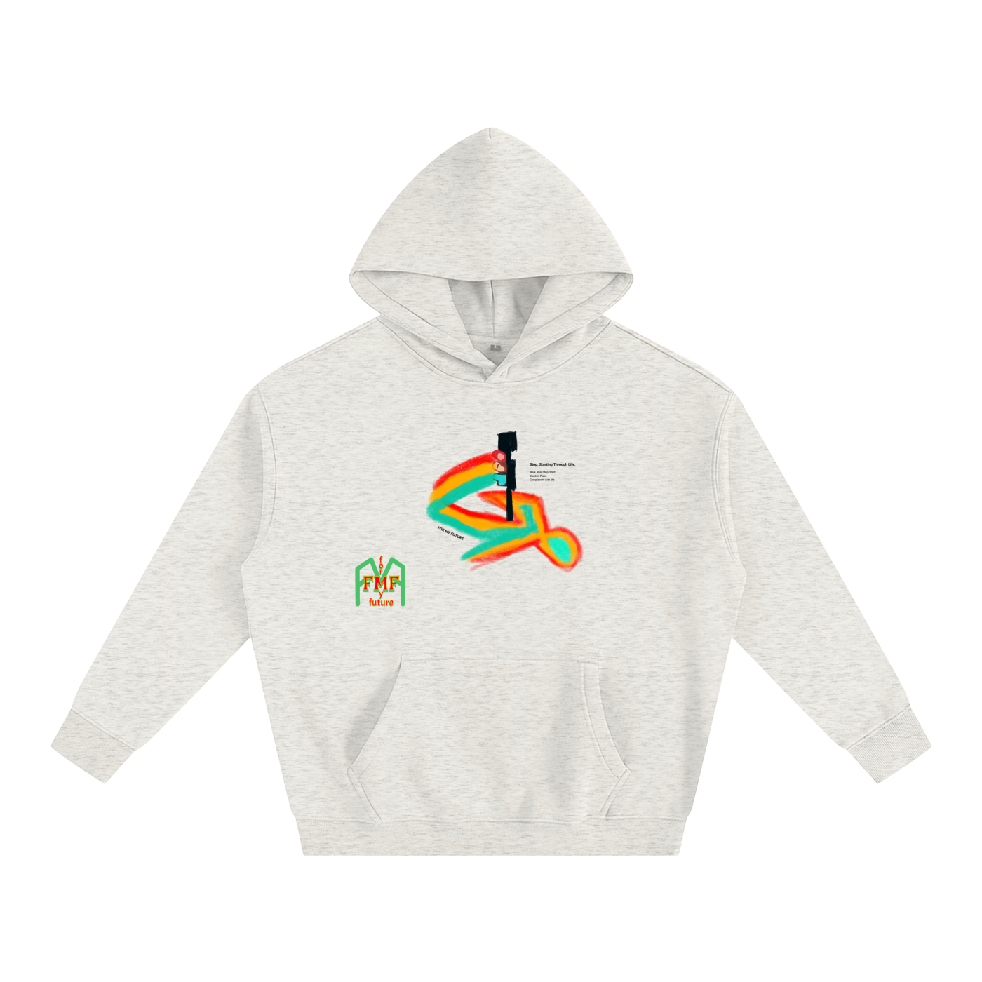 “Stop, Starting” Oversize Fleeced Hoodie