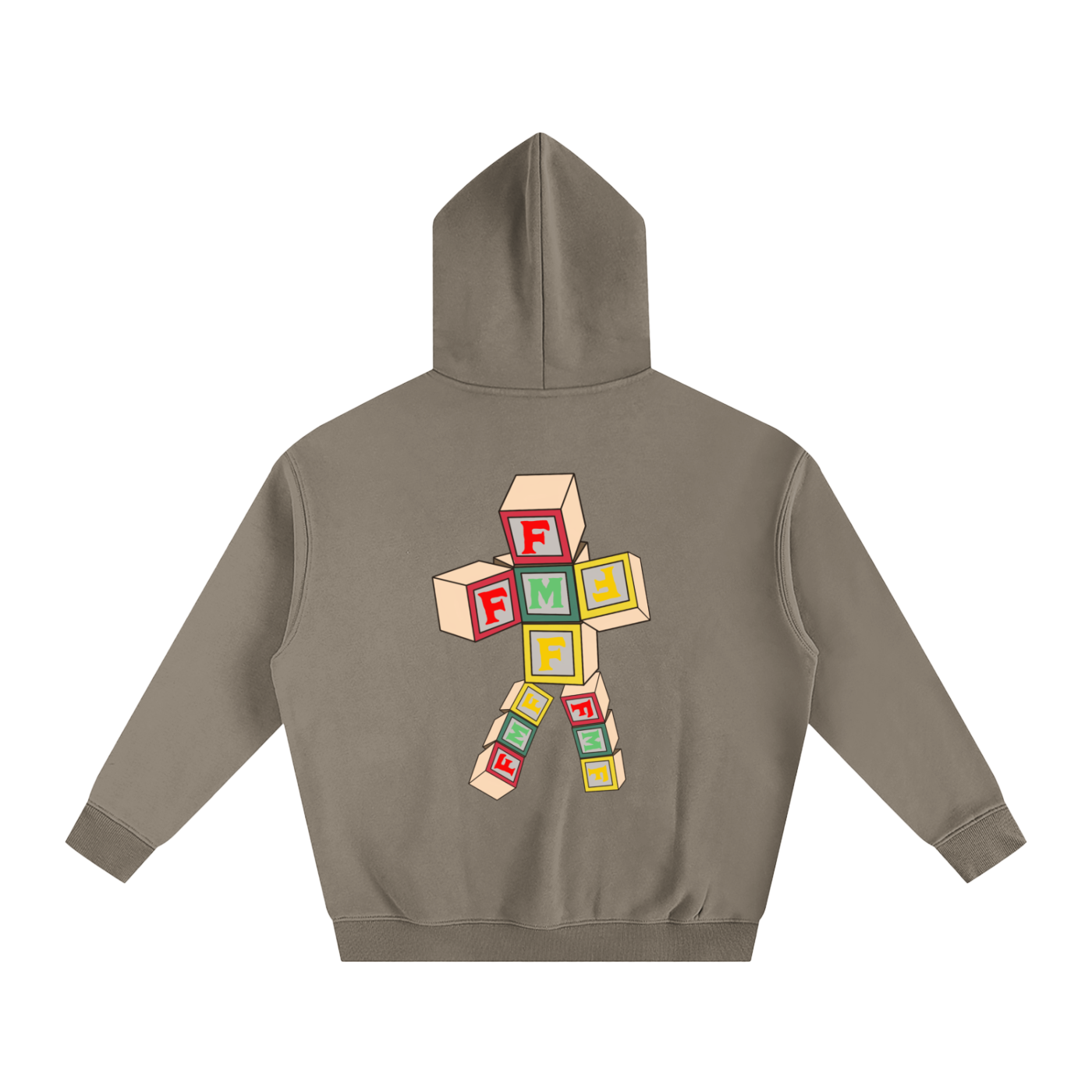 “Building Blocks #2” Oversize Fleeced Hoodie