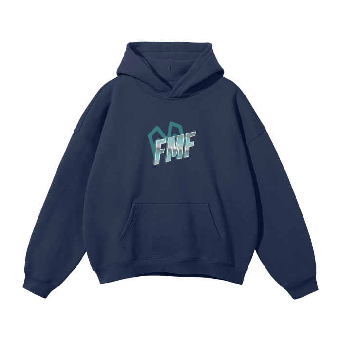 “FMF Shadows” (Blue) Oversized Fleece Hoodie