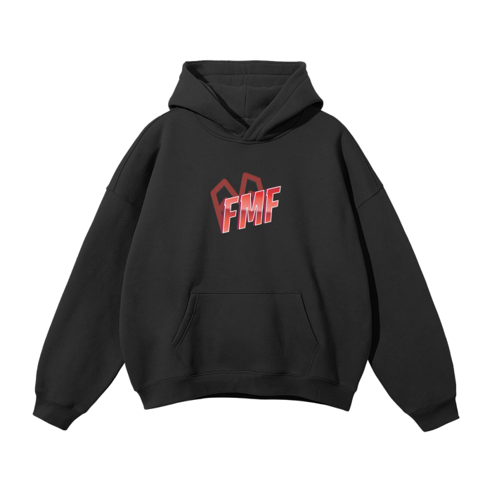 “FMF Shadows” (Red) Oversized Fleece Hoodie