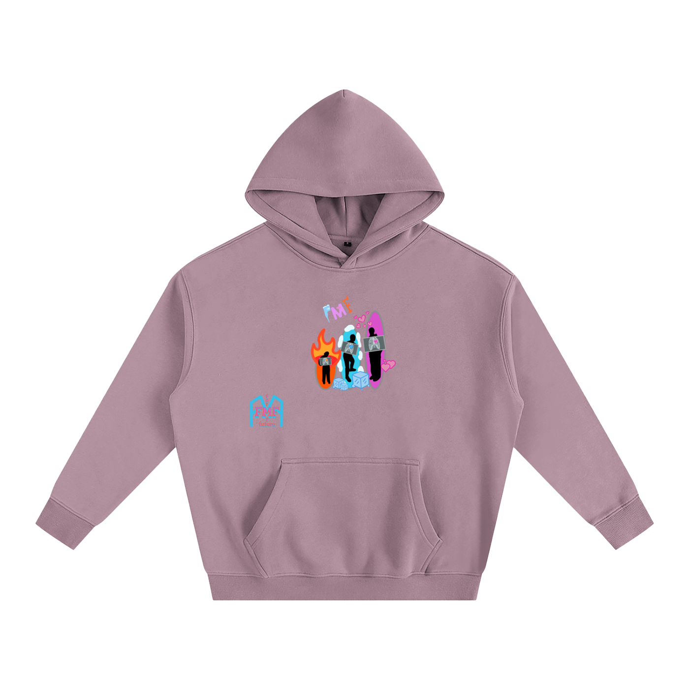 “Silhouettes” Oversize Fleeced Hoodie