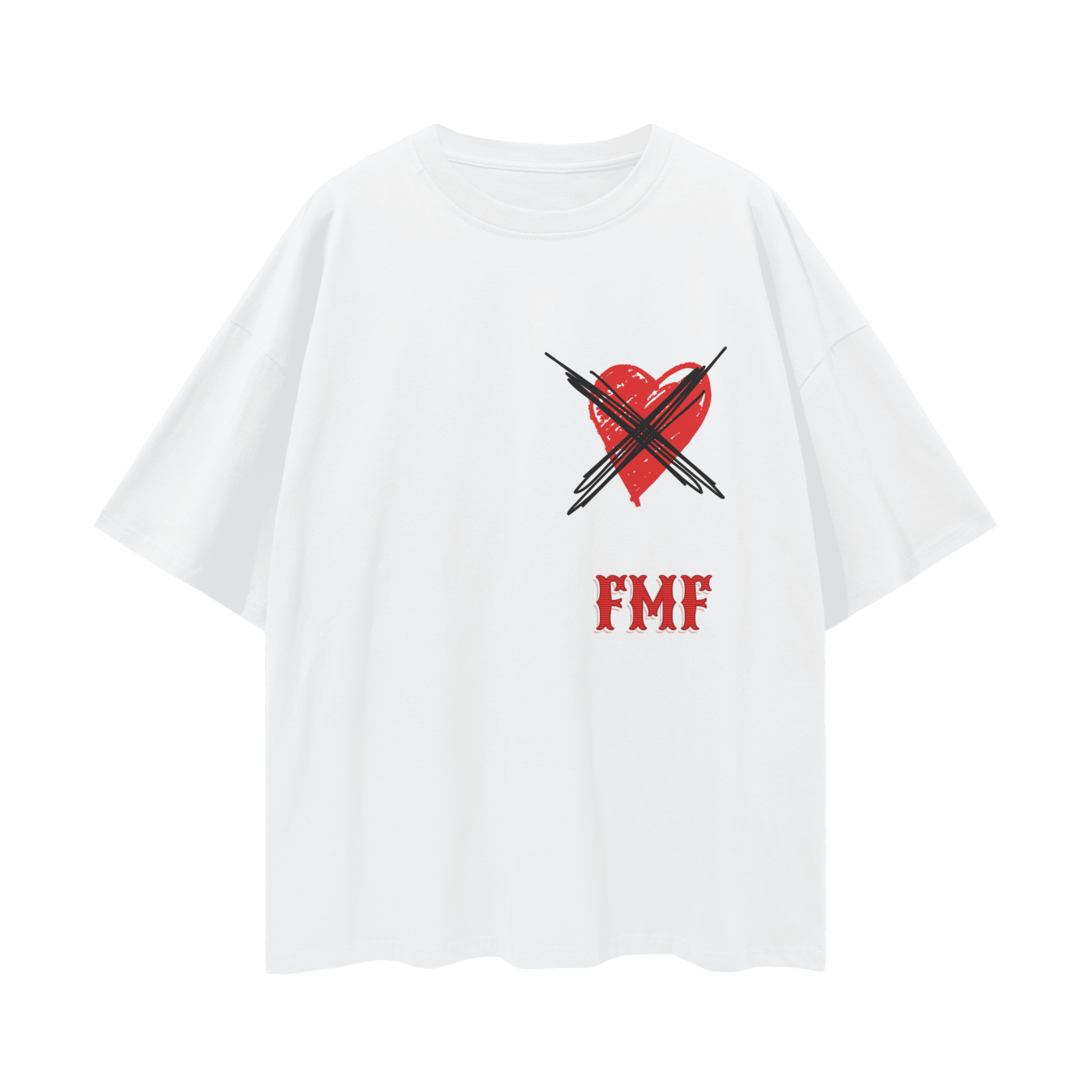 “Crossed Heart” Oversized Tee