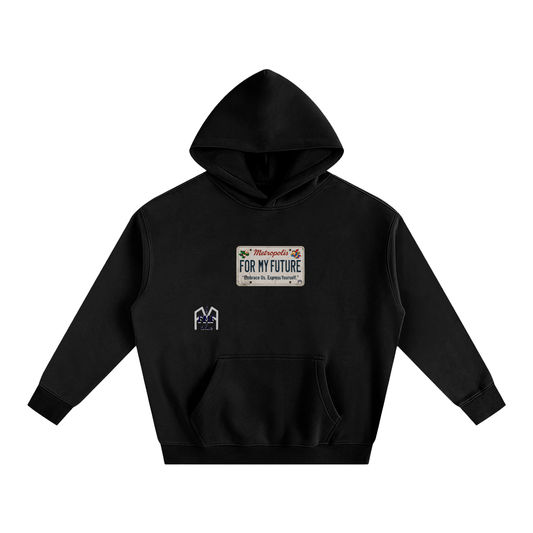 “License Plate” Oversize Fleeced Hoodie