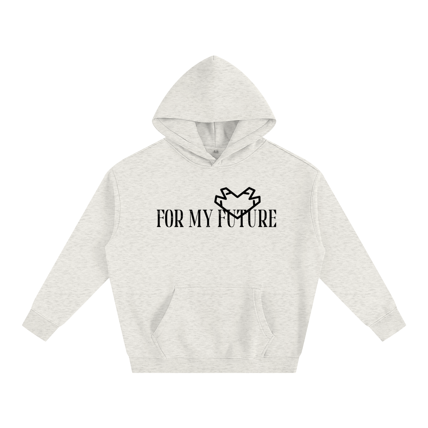 “<3” (Black) Oversize Fleeced Hoodie