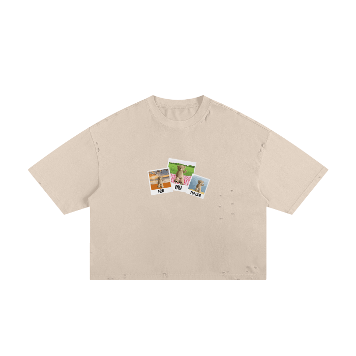 “Polaroids” Frayed Boxy Tee