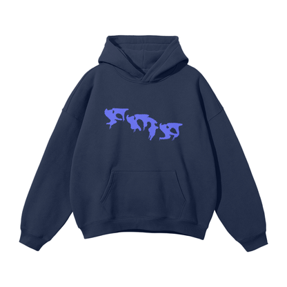 “Graffiti” (Blue) Oversized Hoodie